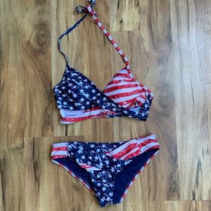 YMI American Patriotic Wrap Style Bikini Set